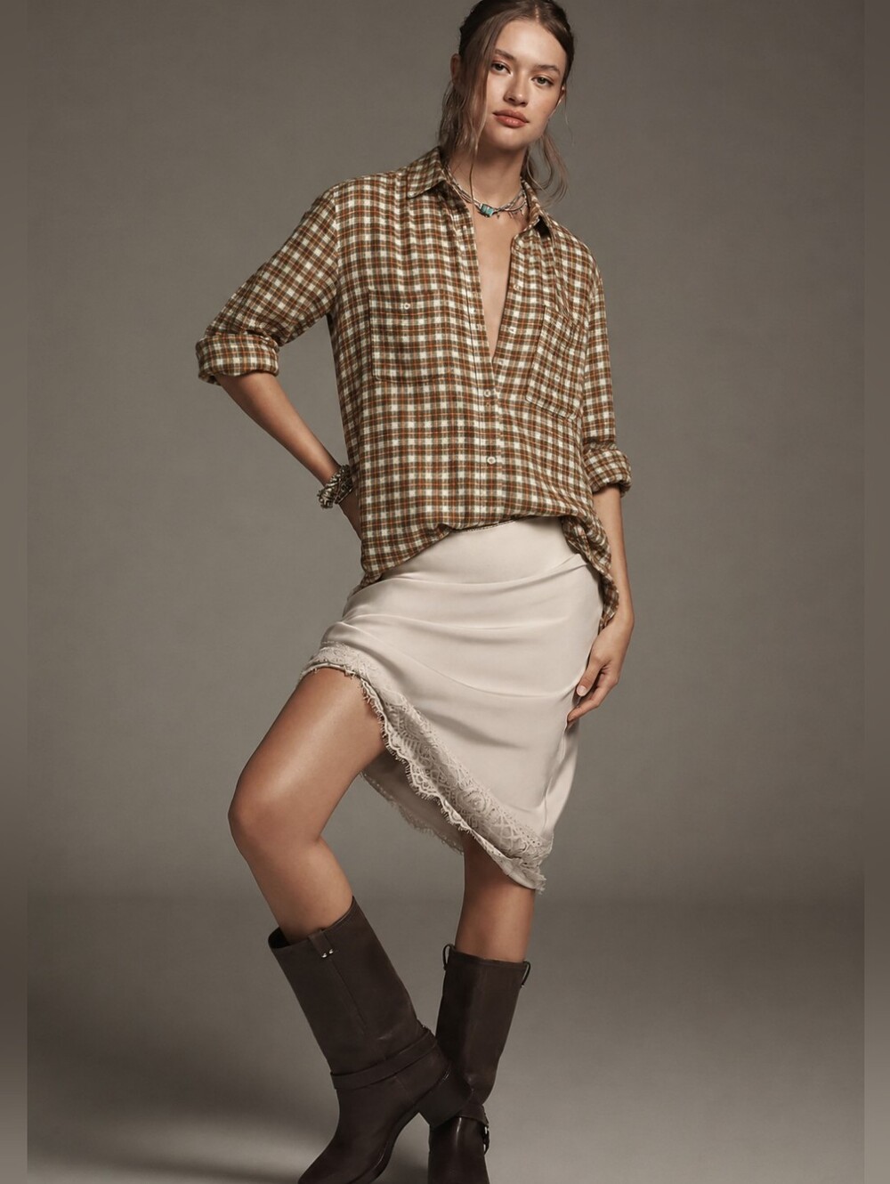 Anthropologie Pilcro The Hadley Relaxed Button Down Shirt Size XS Oversized